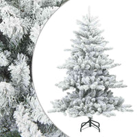 Albero di Natale Artificiale-Albero Natalizio Snodato Foderato di Neve Bianco 407953