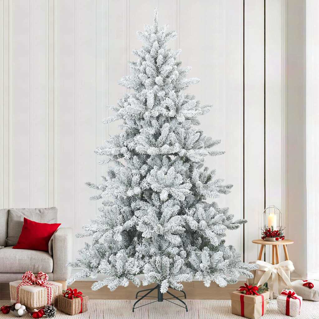Albero di Natale Artificiale Snodato Foderato di Neve Bianco 42019330