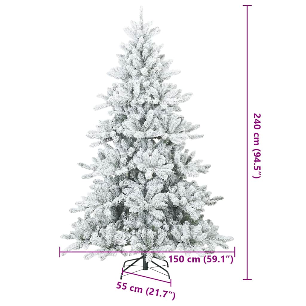 Albero di Natale Artificiale Snodato Foderato di Neve Bianco 42019330