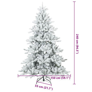 Albero di Natale Artificiale Snodato Foderato di Neve Bianco 42019330