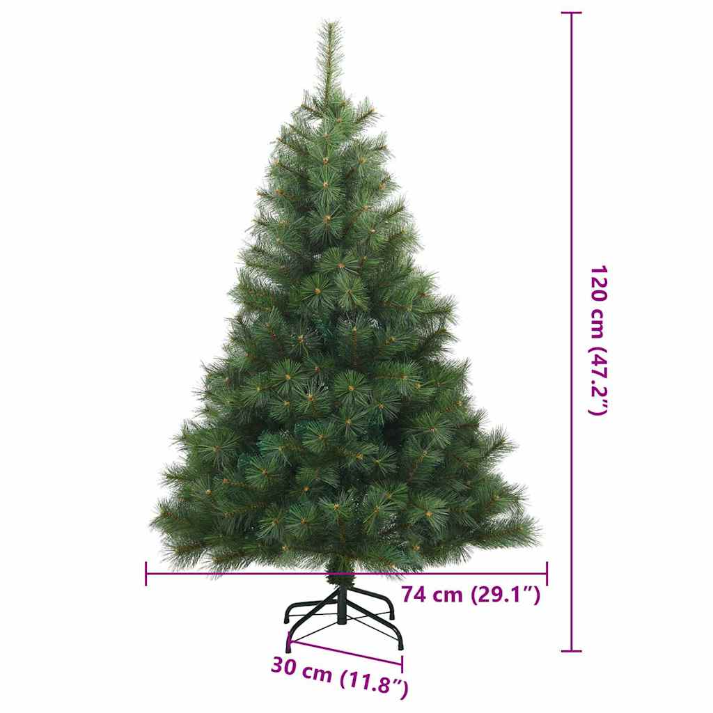 Albero di Natale Artificiale con Rami Pieghevoli Verde 120 cm 42019331
