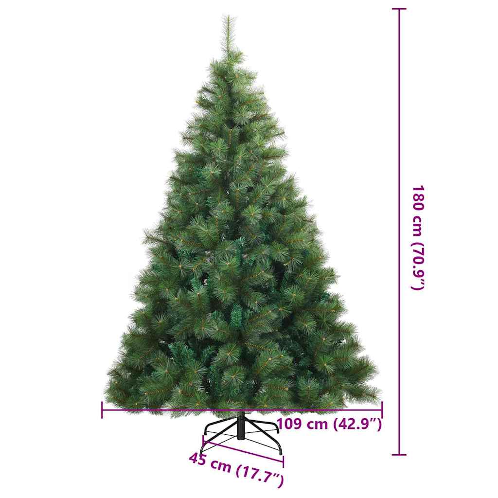Albero di Natale Artificiale con Rami Pieghevoli Verde 180 cm 42019333
