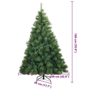 Albero di Natale Artificiale con Rami Pieghevoli Verde 180 cm 42019333