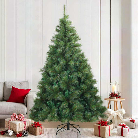 Albero di Natale Artificiale con Rami Pieghevoli Verde 210 cm 42019334