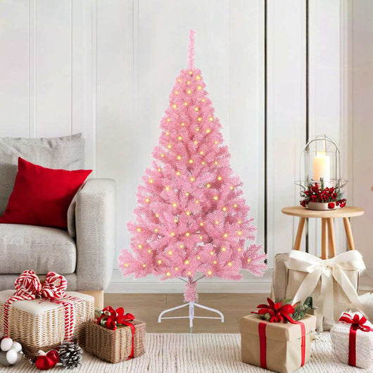 Albero di Natale artificiale con luci integrate Rosa 120 cm PVC 3397046