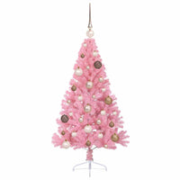 Albero di Natale artificiale con luci integrate Rosa 120 cm PVC 3397048
