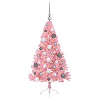 Albero di Natale artificiale con luci integrate Rosa 120 cm PVC 3397049