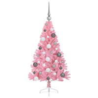 Albero di Natale artificiale con luci integrate Rosa 120 cm PVC 3397049