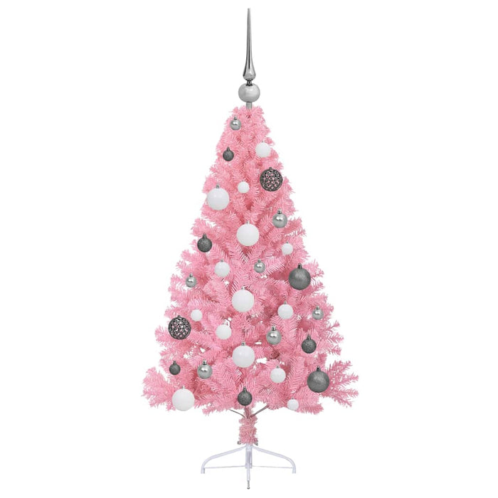 Albero di Natale artificiale con luci integrate Rosa 120 cm PVC 3397049