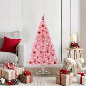 Albero di Natale artificiale con luci integrate Rosa 120 cm PVC 3397050