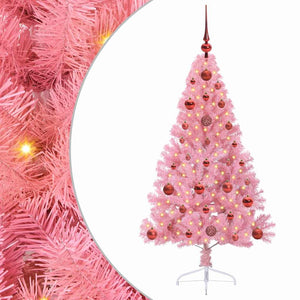 Albero di Natale artificiale con luci integrate Rosa 120 cm PVC 3397050