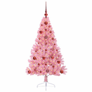 Albero di Natale artificiale con luci integrate Rosa 120 cm PVC 3397050