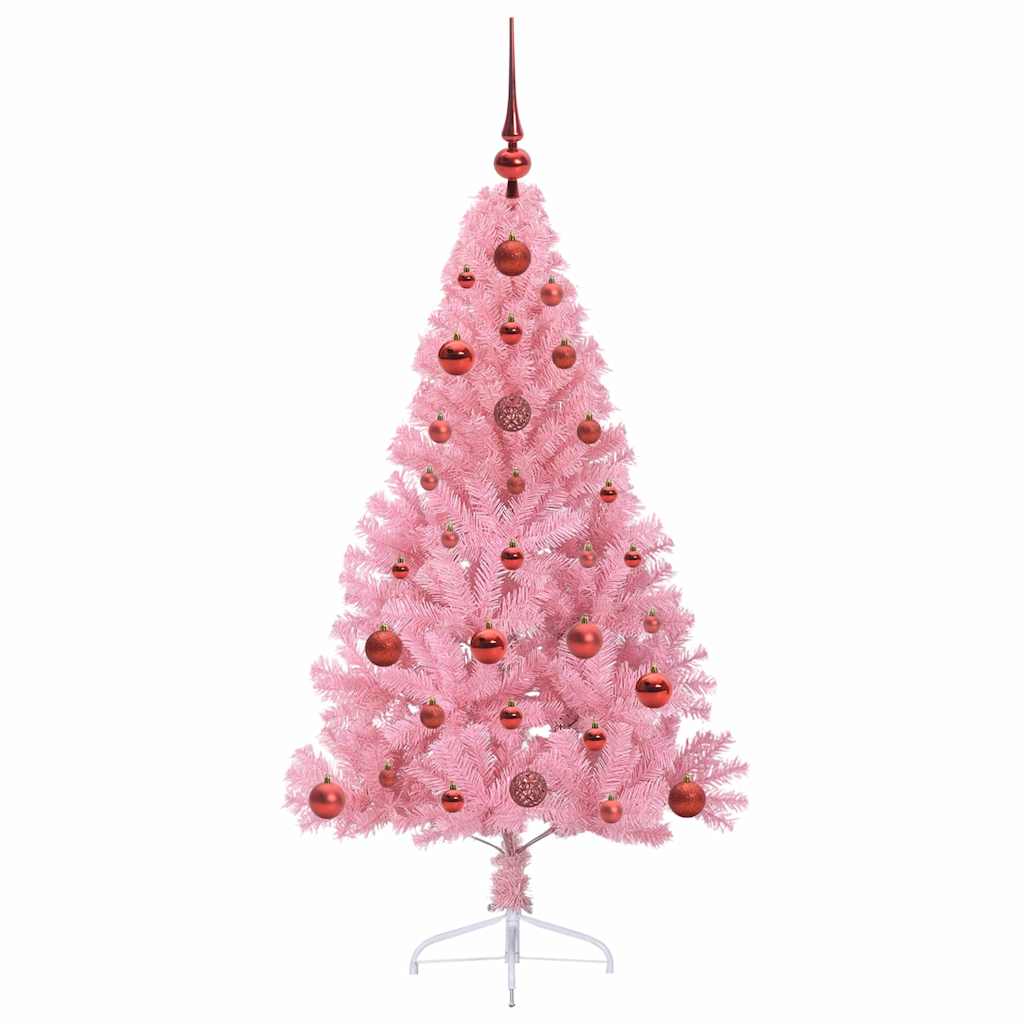 Albero di Natale artificiale con luci integrate Rosa 120 cm PVC 3397050