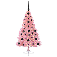 Albero di Natale artificiale con luci integrate Rosa 120 cm PVC 3397051