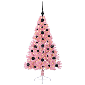 Albero di Natale artificiale con luci integrate Rosa 120 cm PVC 3397051
