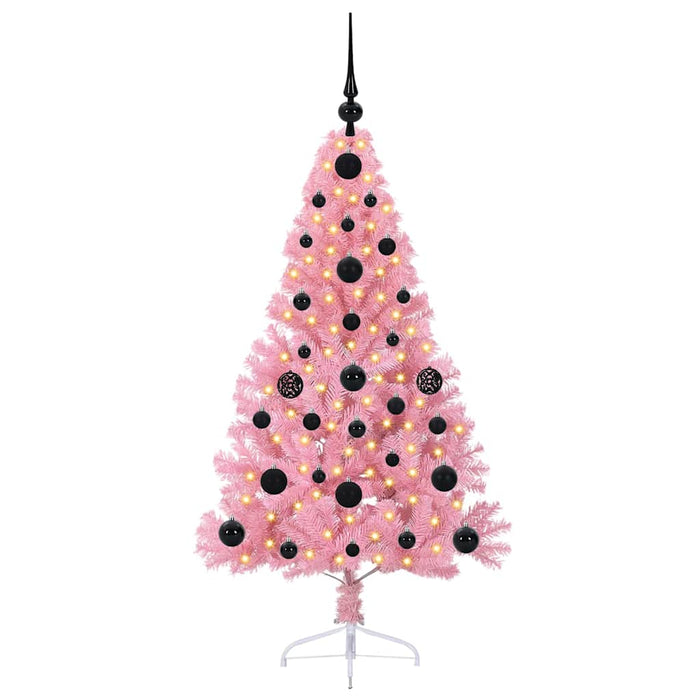 Albero di Natale artificiale con luci integrate Rosa 120 cm PVC 3397051