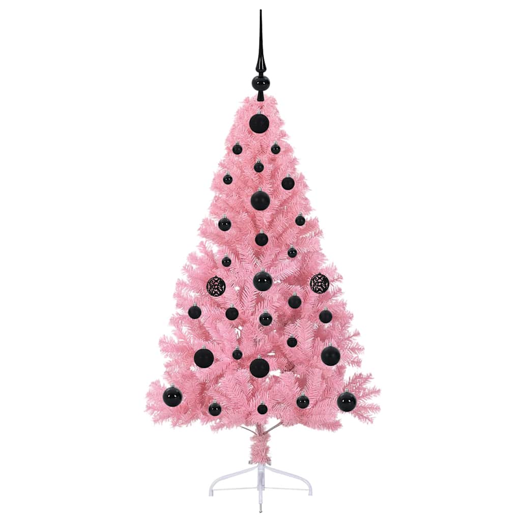 Albero di Natale artificiale con luci integrate Rosa 120 cm PVC 3397051