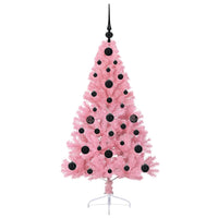 Albero di Natale artificiale con luci integrate Rosa 120 cm PVC 3397051
