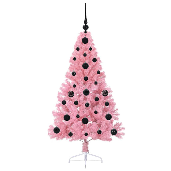 Albero di Natale artificiale con luci integrate Rosa 120 cm PVC 3397051