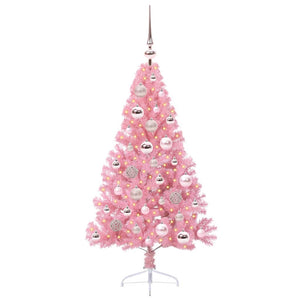Albero di Natale artificiale con luci integrate Rosa 120 cm PVC 3397052