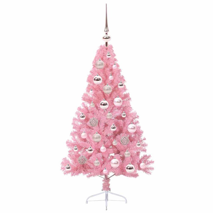 Albero di Natale artificiale con luci integrate Rosa 120 cm PVC 3397052