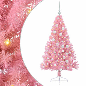 Albero di Natale artificiale con luci integrate Rosa 120 cm PVC 3397053