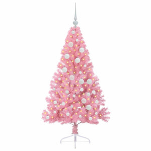 Albero di Natale artificiale con luci integrate Rosa 120 cm PVC 3397053
