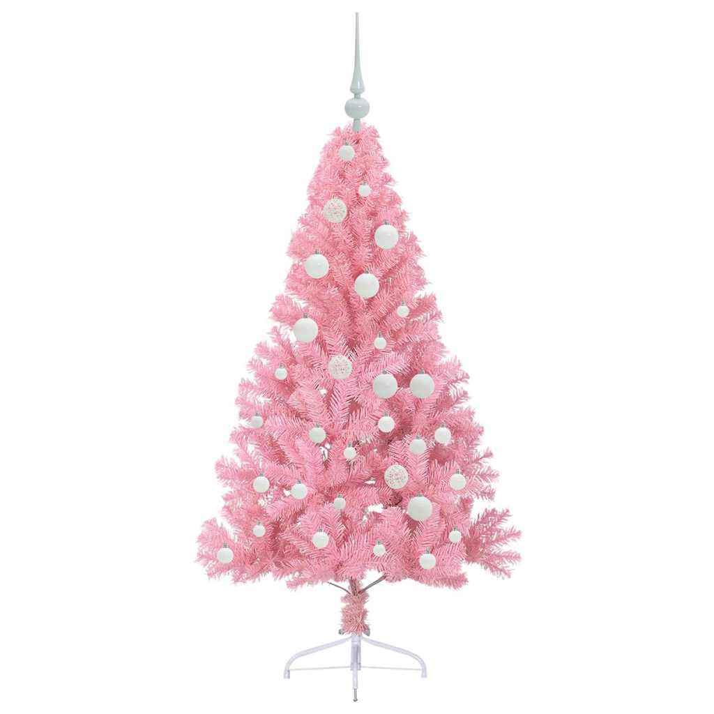 Albero di Natale artificiale con luci integrate Rosa 120 cm PVC 3397053