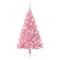 Albero di Natale artificiale con luci integrate Rosa 120 cm PVC 3397053