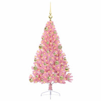 Albero di Natale artificiale con luci integrate Rosa 120 cm PVC 3397054