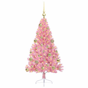 Albero di Natale artificiale con luci integrate Rosa 120 cm PVC 3397054