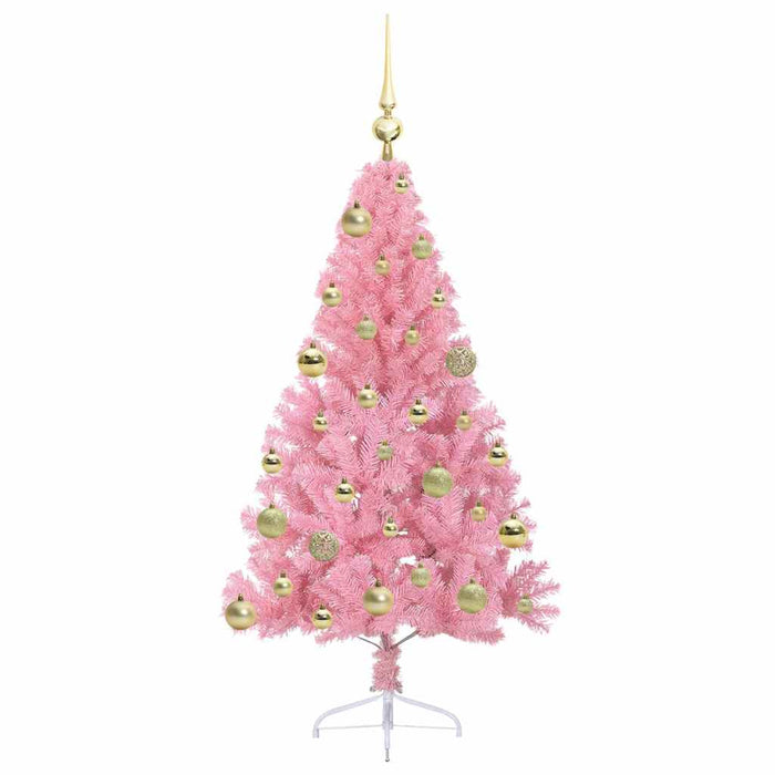 Albero di Natale artificiale con luci integrate Rosa 120 cm PVC 3397054