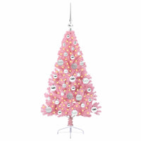 Albero di Natale artificiale con luci integrate Rosa 120 cm PVC 3397055