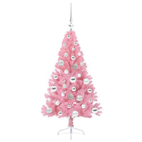Albero di Natale artificiale con luci integrate Rosa 120 cm PVC 3397055