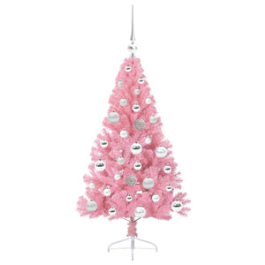 Albero di Natale artificiale con luci integrate Rosa 120 cm PVC 3397055