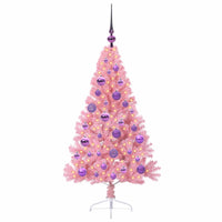 Albero di Natale artificiale con luci integrate Rosa 120 cm PVC 3397056