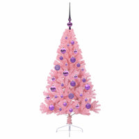Albero di Natale artificiale con luci integrate Rosa 120 cm PVC 3397056