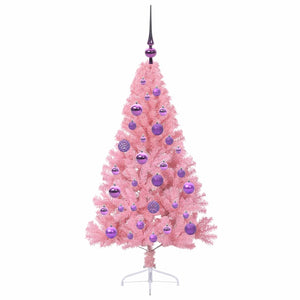 Albero di Natale artificiale con luci integrate Rosa 120 cm PVC 3397056