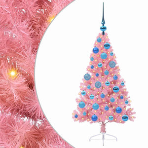 Albero di Natale artificiale con luci integrate Rosa 120 cm PVC 3397057