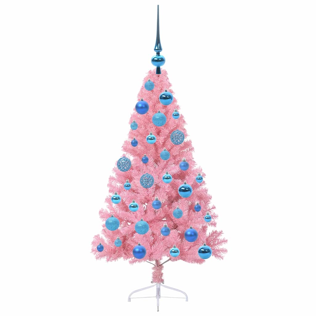 Albero di Natale artificiale con luci integrate Rosa 120 cm PVC 3397057