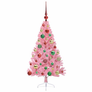 Albero di Natale artificiale con luci integrate Rosa 120 cm PVC 3397058