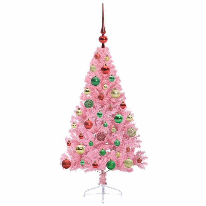 Albero di Natale artificiale con luci integrate Rosa 120 cm PVC 3397058