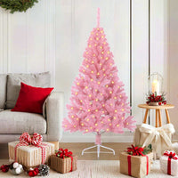 Albero di Natale artificiale preilluminato Rosa 150 cm PVC 3397059