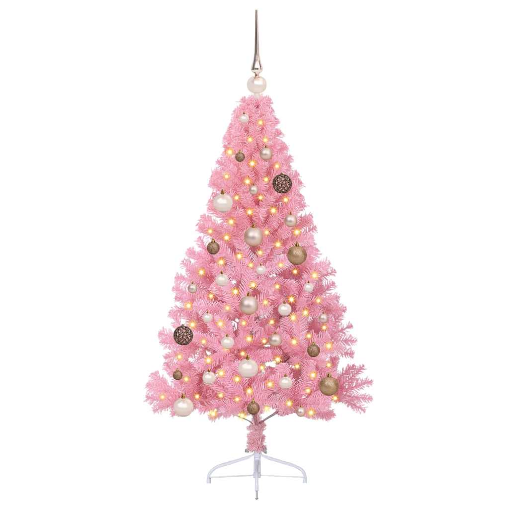 Albero di Natale artificiale con luci integrate Rosa 150 cm PVC 3397061