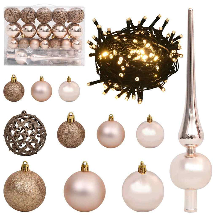 Albero di Natale artificiale con luci integrate Rosa 150 cm PVC 3397061