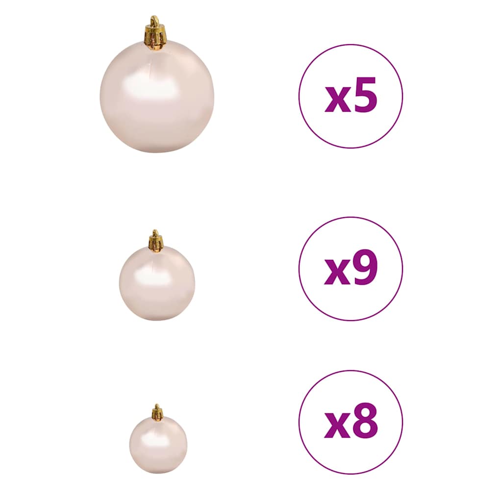 Albero di Natale artificiale con luci integrate Rosa 150 cm PVC 3397061