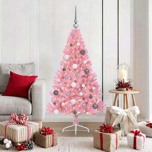 Albero di Natale artificiale con luci integrate Rosa 150 cm PVC 3397062