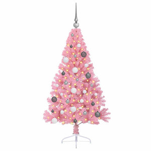 Albero di Natale artificiale con luci integrate Rosa 150 cm PVC 3397062