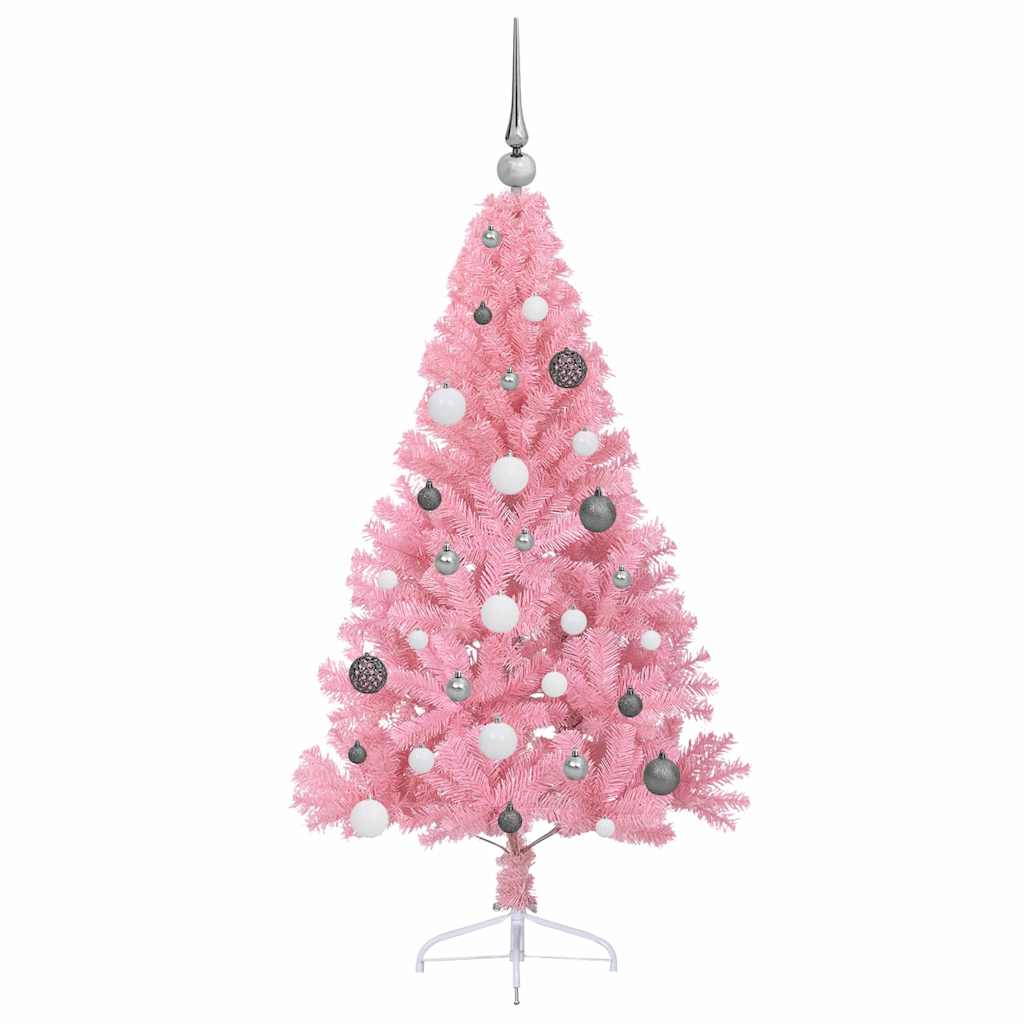 Albero di Natale artificiale con luci integrate Rosa 150 cm PVC 3397062