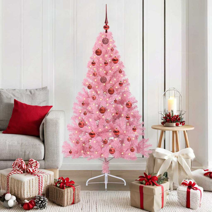 Albero di Natale artificiale con luci integrate Rosa 150 cm PVC 3397063